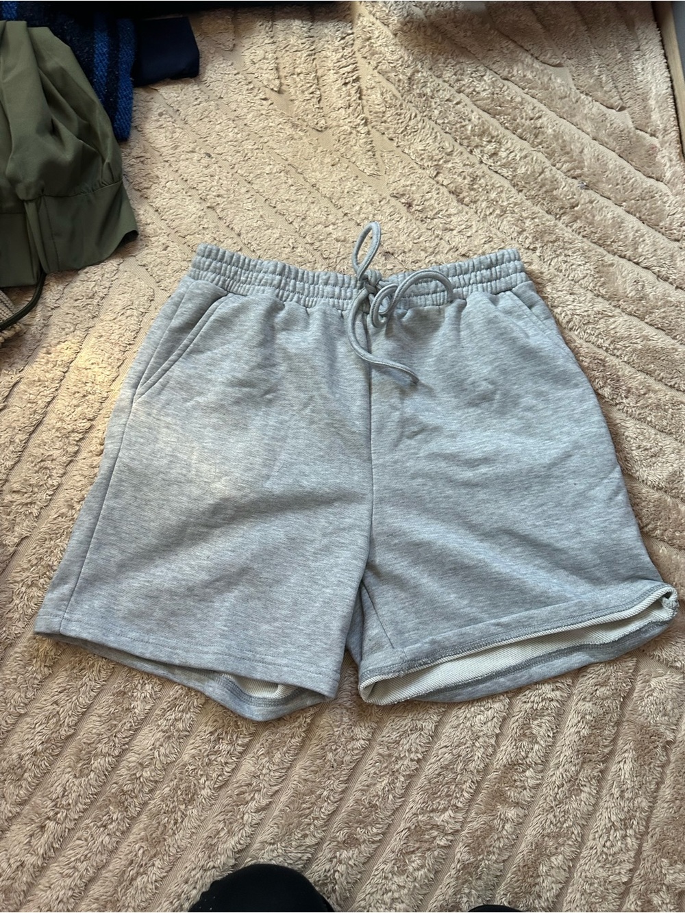 SHEIN Light Gray Athletic Drawstring Shorts